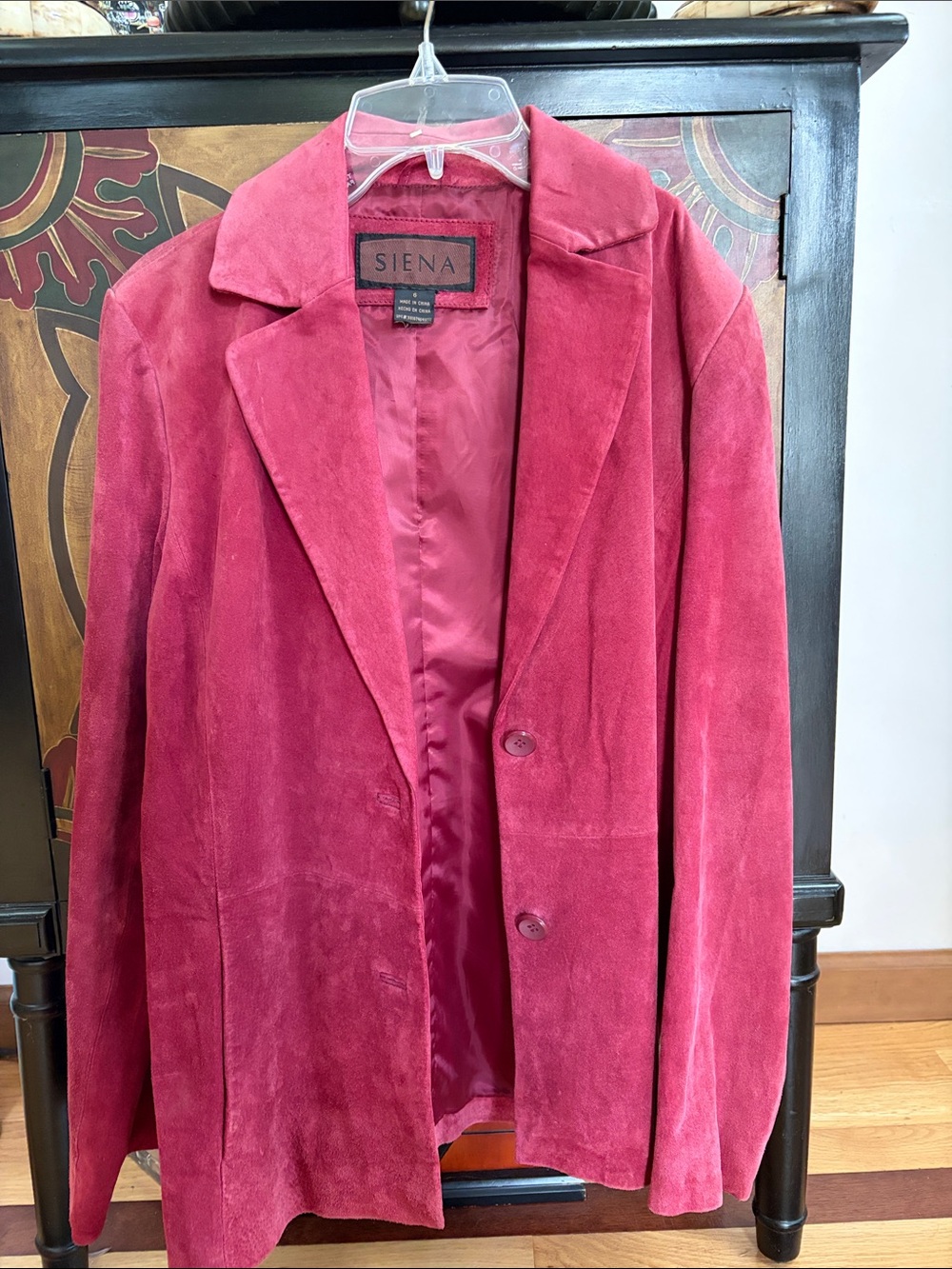 Women's Rose Pink Suede Blazer Jacket